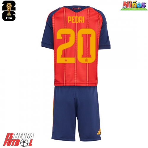 España Pedri Gonzalez #20 Primera Equipación Niños Mundial 2026 Manga Corta (+ Pantalones cortos)